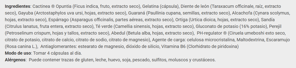 DRY DIURETIC de Big (120 Cápsulas)