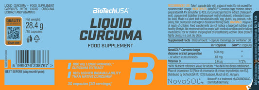 Liquid Curcuma de BiotechUSA (30 Cápsulas)