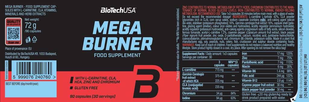 Mega Burner de BiotechUSA (90 Cápsulas)