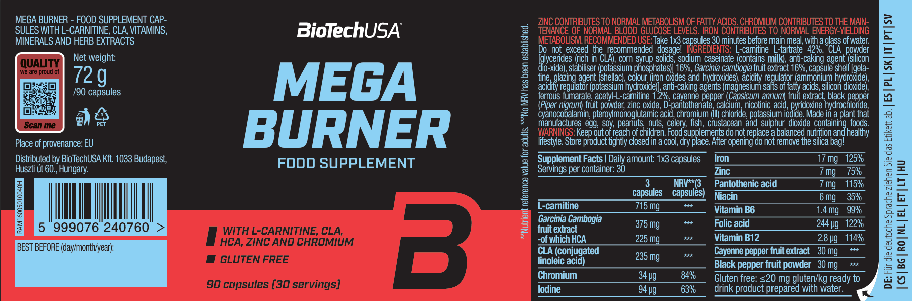 Mega Burner de BiotechUSA (90 Cápsulas)