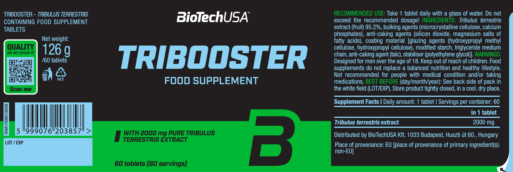 Tribooster de BiotechUSA (60 Cápsulas)
