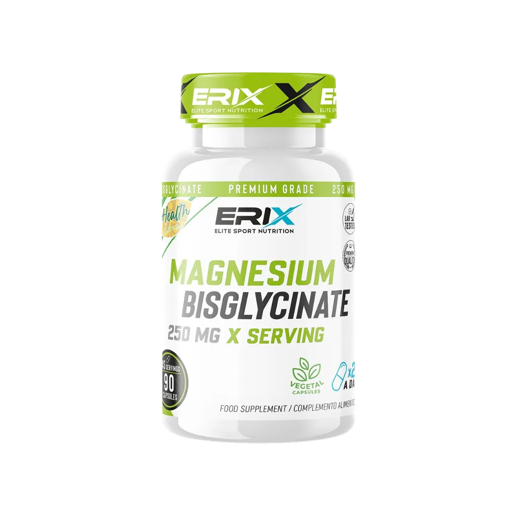Magnesio Bisglicinato 250mg de Erix Nutrition (90 Cápsulas)