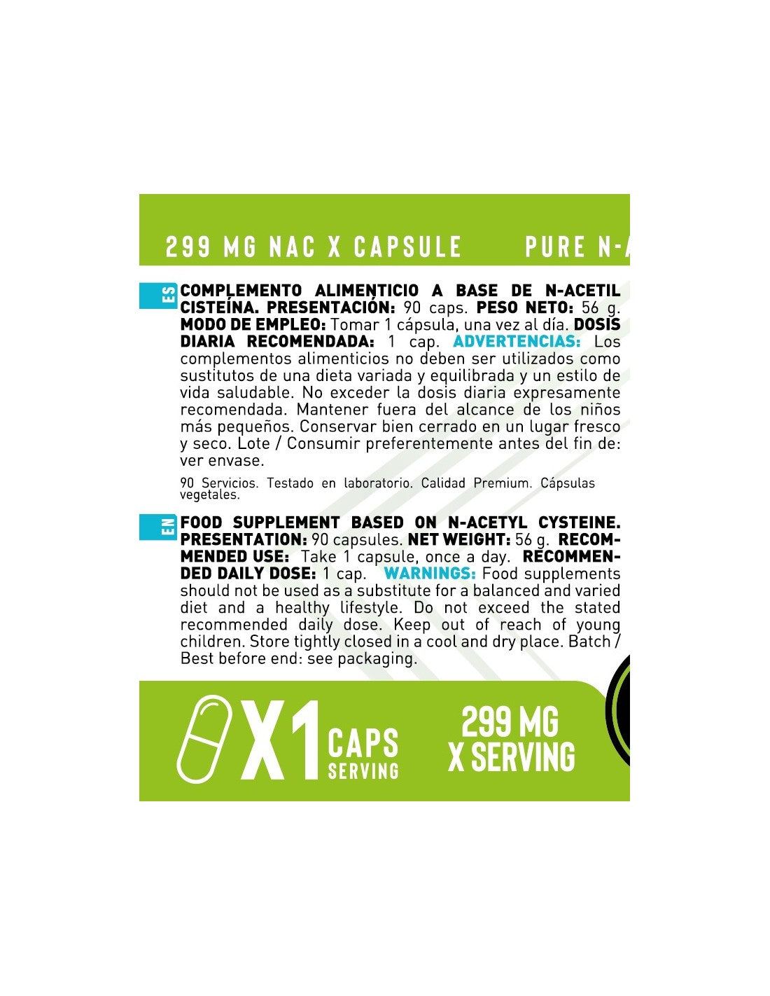 NAC N-Acetil Cisteína de Erix Nutrition (90 Cápsulas)