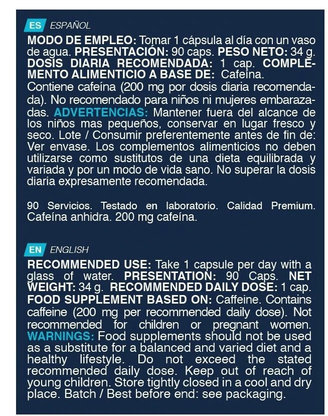 COFFE BOOSTER 200mg Cafeína de Erix Nutrition (90 Cápsulas)