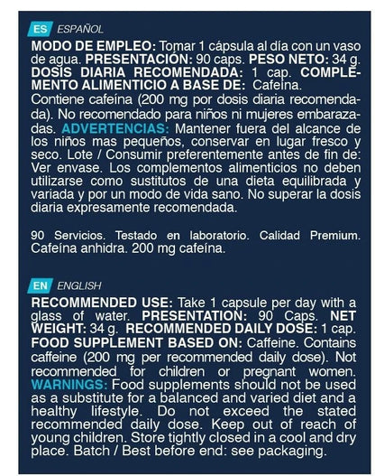 COFFE BOOSTER 200mg Cafeína de Erix Nutrition (90 Cápsulas)
