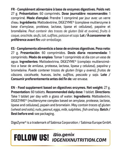 Digestive Enzymes de IOGenix (60 Cápsulas)