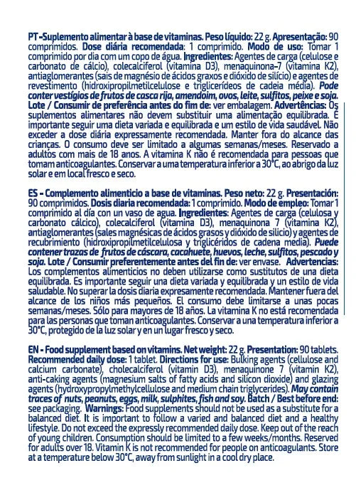 Vitamina D3 + K2 de IOGenix (90 Cápsulas)