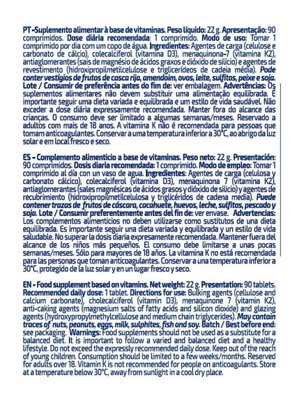 Vitamina D3 + K2 de IOGenix (90 Cápsulas)