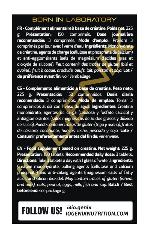 Creatine 3000 de IOGenix (150 comprimidos)