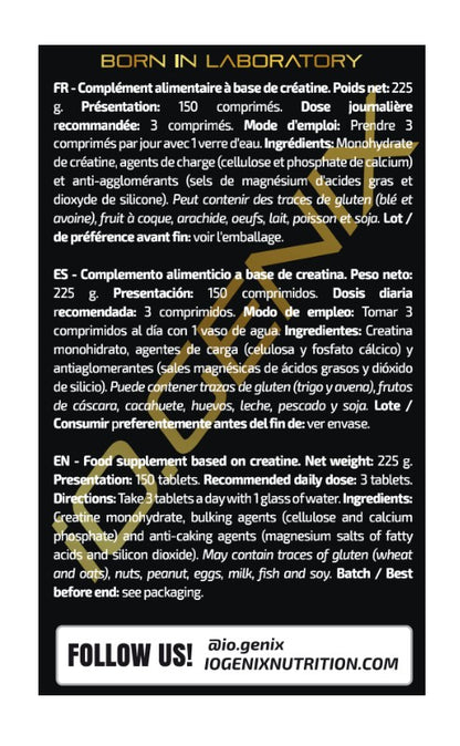 Creatine 3000 de IOGenix (150 comprimidos)