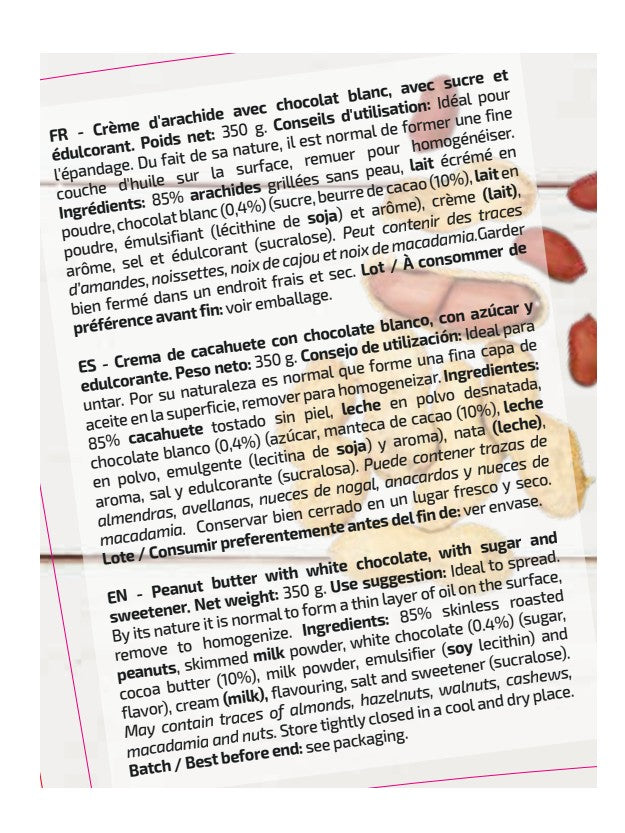 PEANUT BUTTER CHOCOLATE BLANCO 350G