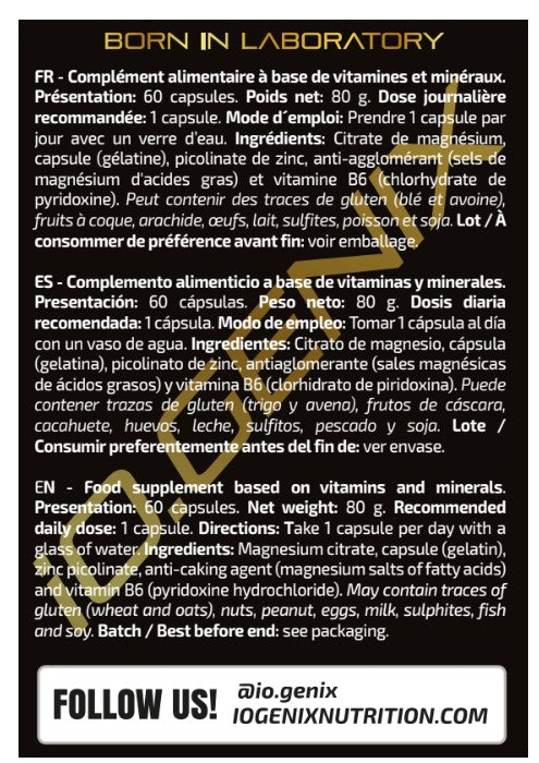 ZMA B6 de IOgenix (60 Cápsulas)