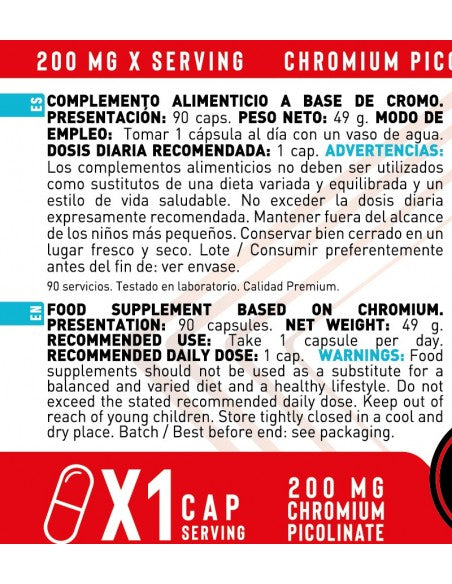 Picolinato de Cromo de Erix Nutrition (90 cápsulas)